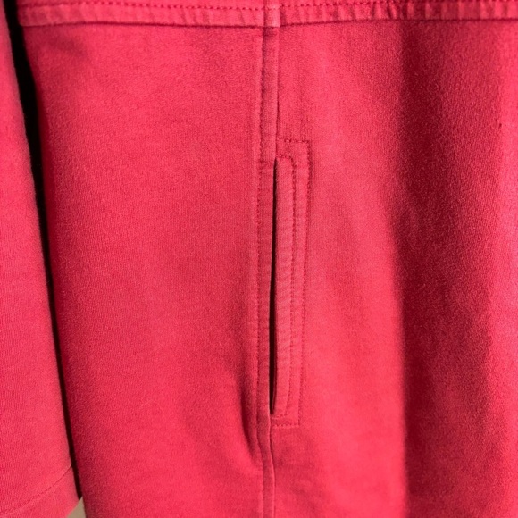 NEON BUDDHA Sz L Jacket Red Button-Up Funnel Neck Pockets Long Sleeve Lagenlook - Picture 2 of 9